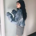 Women's Denim Jacket2022Early Autumn New Korean Style Loose Batwing Sleeve Short Hong Kong Style Top Short Coat. 