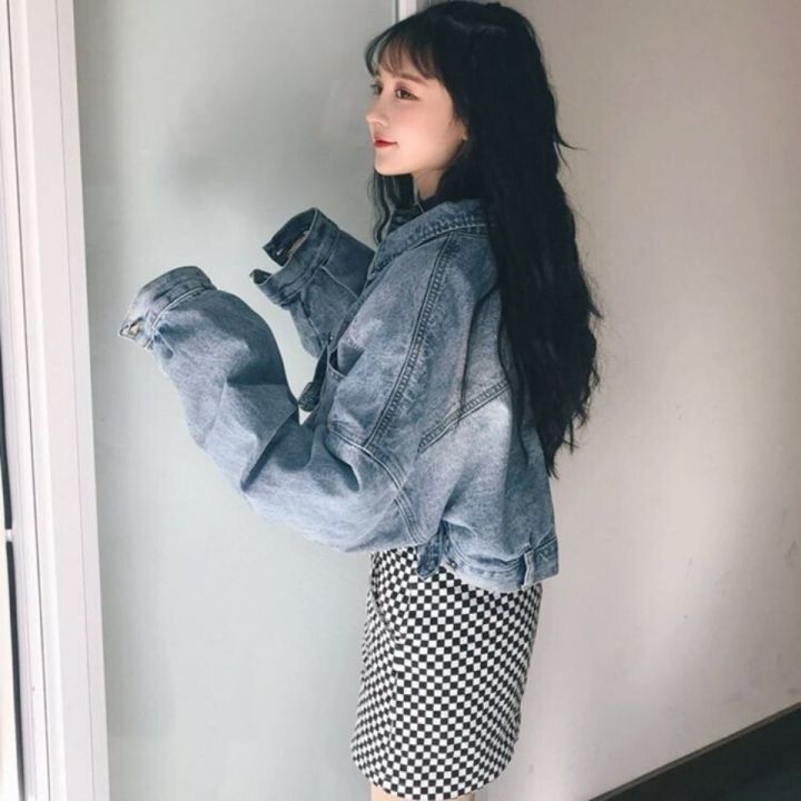 Women's%20Denim%20Jacket2022Early%20Autumn%20New%20Korean%20Style%20Loose%20Batwing%20Sleeve%20Short%20Hong%20Kong%20Style%20Top%20Short%20Coat%20-%20Image%208