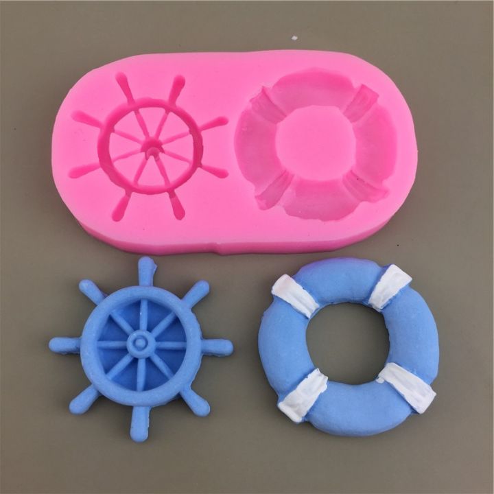 Swimming Ring Boat Anchor Silicone Mold Rudder Chocolate Fondant Plaster Aromatherapy Wax Tablets Epoxy Decoration Tool Cake