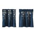 1 Panel Floral Blackout Half Window Covering Cafe Curtains Short Tier Curtains Drapes for Kitchen.