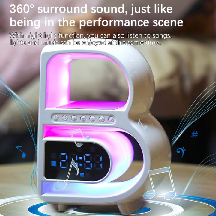 New%204%20In%201%20Bluetooth%20Speaker%20Multifunctional%20Wireless%20Charging%20With%20Clock%20LED%20Atmosphere%20Colorful%20Night%20Light%20Alarm%20Clock%20Bluetooth%20Speaker%20Portable%20Modern%20Speaker%20Support%20Bluetooth,%20AUX,%20U%20Disk,%20TF%20Card%20-%20Image%203