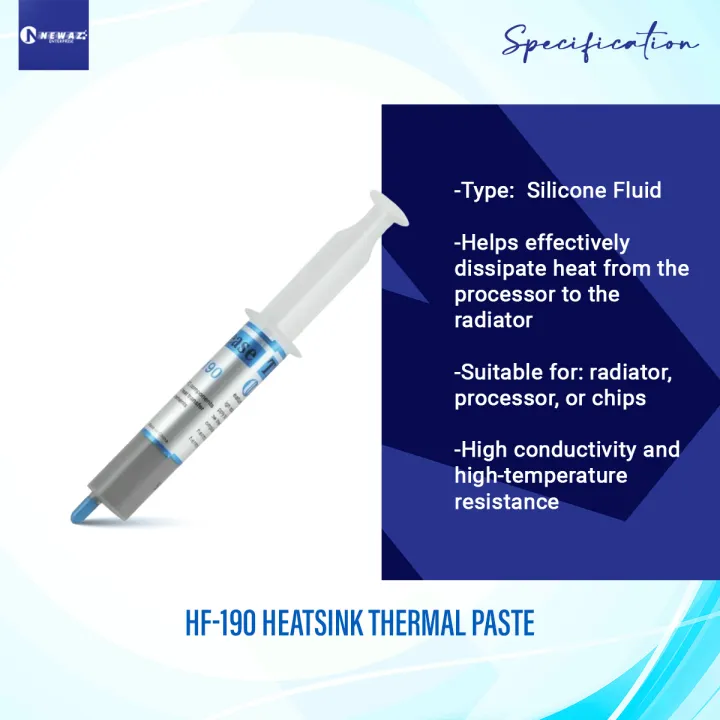HF-190%20Heatsink%20Thermal%20Paste%20Packed%20In%20Syringe%20High%20Stability%20and%20Reability%20Apply%20to%20CPU,%20VGA,%20LED,%20Chipset%20and%20other%20PC%20Component%20-%20Image%203
