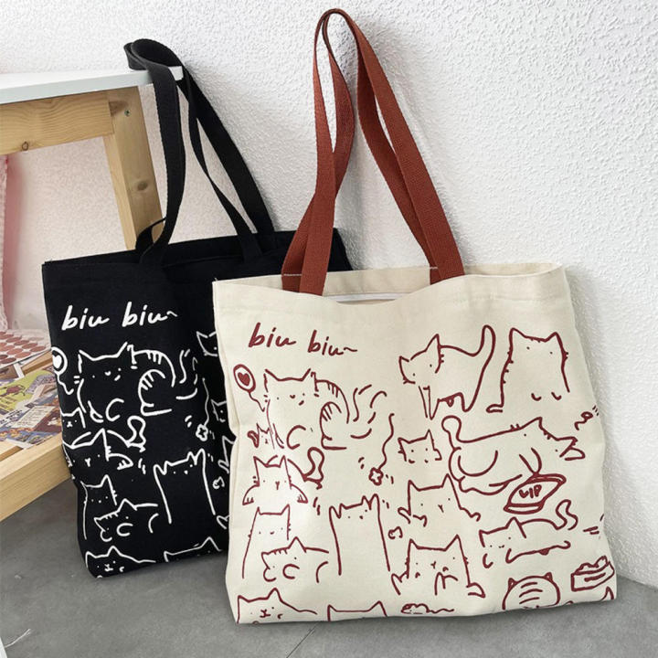 Canvas%20Bags%20Handbag%20For%20Women%20Shopper%20Cute%20Cat%20Tote%20Bag%20With%20Zipper%20Designer%20Bag%20Cartoon%20Shoulder%20Bags%20-%20Image%203