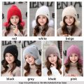 Student Women Knit Hat Winter Warm Hairball Caps Plush Hats Beanies Wool Hat. 