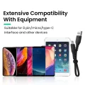 CASIFY X1 3A Type C Cable Super Fast Charging Flat Cable Short USB Type C Cable Black 30CM. 