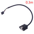 1Pc 9 Pin Motherboard Header to 2 Ports USB 2.0 Female Extension Cable Adapter. 
