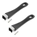 2X Black Replacement Bakelite Handle for Pan Pot Cookware.