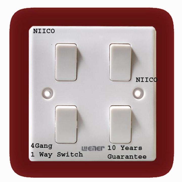 Winer Switch 4 Gang 1Way Switch-10 Years Warranty