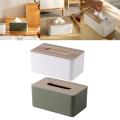Tissue Box Holder with Bamboo Wood Cover Napkin Dispenser for Restaurant.