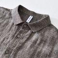 100% Pure Linen Shirts for Men Long Sleeve Casual Turn-down Collar Basic Classic Tops Male Fashion Solid Color Retro Clothing. 