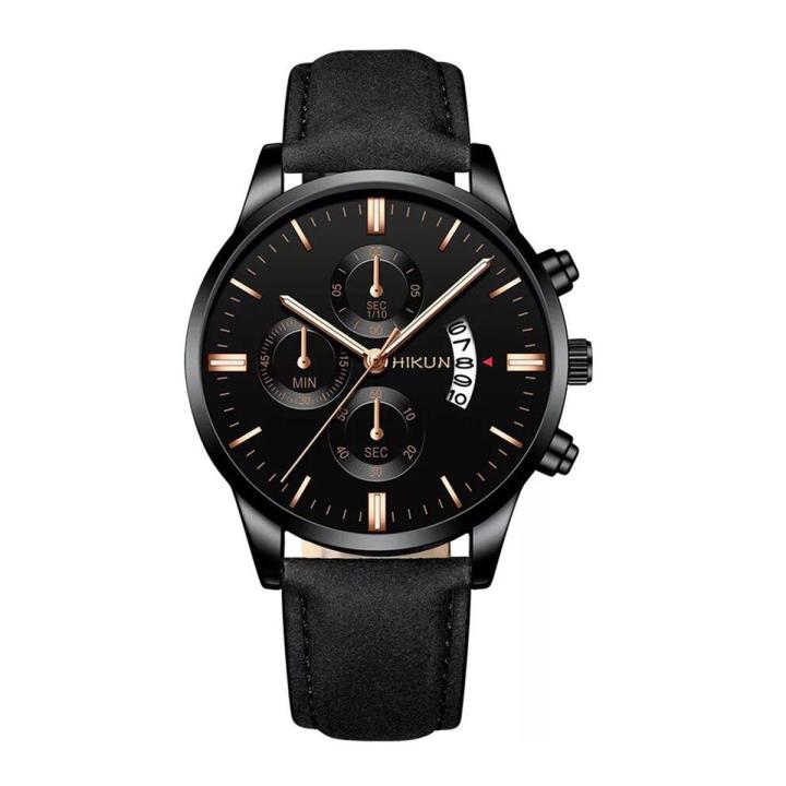 Sleek Minimalist Watch For Mens Fashion Leather Strap Dial Men's Analog Quartz Watch Gift Luxury Men Mechanical Wristwatches