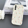 VRQR Soft Wavy Edge Phone Case For Samsung Galaxy A14 Back Cover Full Screen Beautiful Flowers Pattern Cover Samsung Galaxy A13 A15 M14 A05 A05S. 