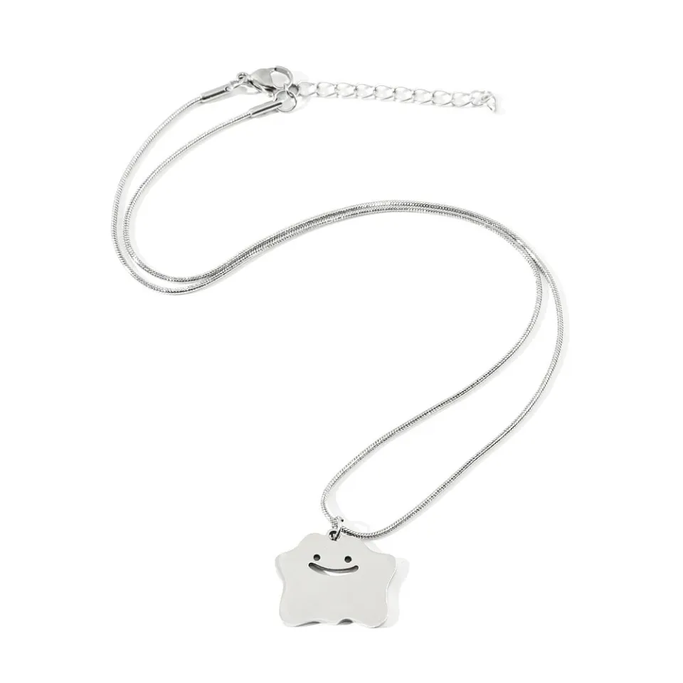 Cute Stainless Steel Cloud Ditto Pendant Necklace for Women Men