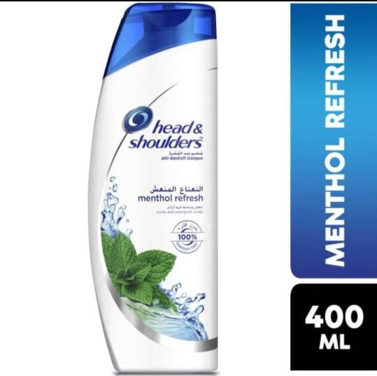 International UAE product Hair care Head & shoulders MENTHOL REFRESH shampoo used for male/ female - 400 ml