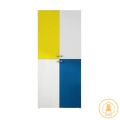 Stylish 4 Door Storage Organizer Almirah for Living Room & Bedroom | Multipurpose Wardrobe for Kids Clothes Shelf Storage Cabinet (Color Finish White+yellow+Blue) - Family Furniture. 