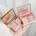 Two Colors Eyeshadow Palette Glitter Rose Pink Earth Color Shimmer Eye Shadow Long-lasting Natural Daily Makeup Tool.