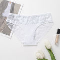 Lace Women's Panties Floral Hollow Out Underwear Solid Briefs Girls Breathable Panties. 
