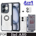 Itel A80 Shockproof Phone Case for Itel A70 P65 Camera Lens Soft Tempered Glass Privacy Screen Protector and Mobile phone holder.