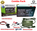 12v 9Ah Battery With Charger / New Rocket Battery 12v 9Ah Battery/ Made in Vietnam- Combo Pack. 