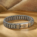 【Daily Necessities For Anyone Store】Bracelet Sterling Silver Handmade Creative Passepartout Prayer Wheel Female Transfer Mantra Retro.