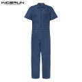 INCERUN Men's Full Zip Romper Bodysuit Jumpsuit Playsuit Trousers Pants. 