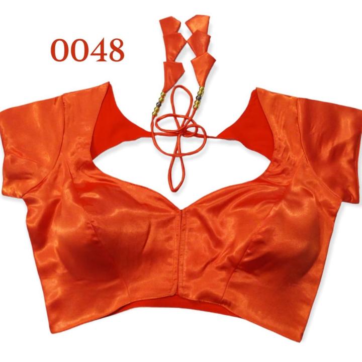 Orange Color Semi Backless Blouse For Women - Blouse For Women