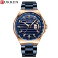 CURREN 8375 wholesale stainless steel blue dial analog current quartz made in prc watch. 