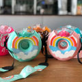 380ML Donut Shape Cup Kids Feeding Cup With Straws Lovely Donuts Shape Water Cups Cartoon Leakproof Outdoor Water Bottle.