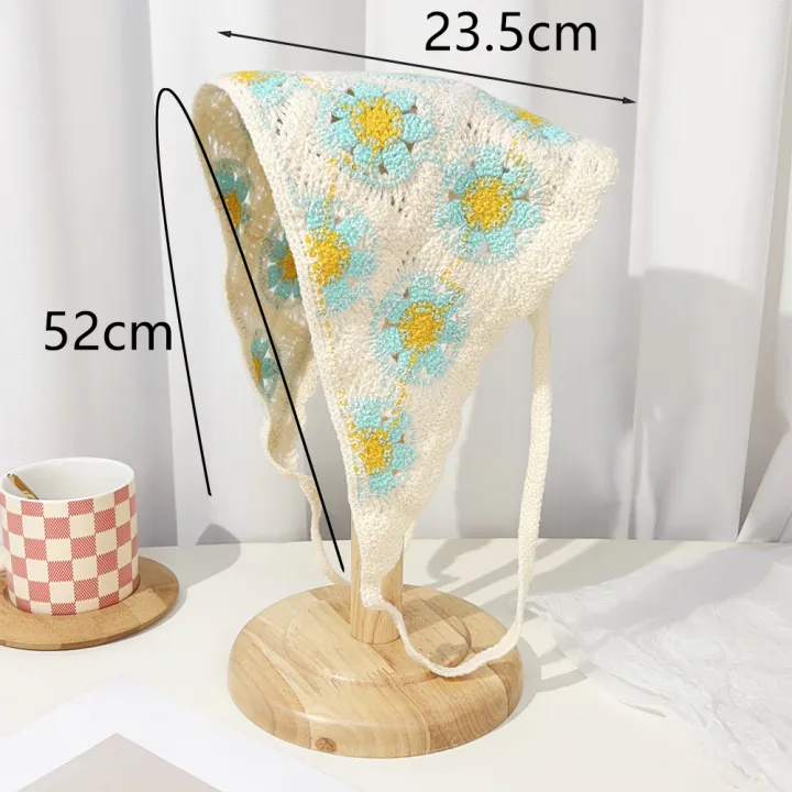 French%20Pastoral%20Style%20Sweet%20Knitted%20Crochet%20Triangle%20Hair%20Scarf%20Fashion%20Strawberry%20Daisy%20Flower%20Shape%20Headband%20Beach%20Vacation%20Hair%20Accessories%201Pcs%20-%20Image%209