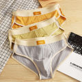 3PCS New Solid Color Cotton New Men's Underwear Breathable Boys Trend Comfortable Briefs A6398.
