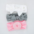(New)I LOVE DADDY & MUMMY-3Pc/et Nylon Baby Headband olid Color Elatic Bow Newborn Girl Headband Baby Hair Acceorie Kid Hairband Dropping.
