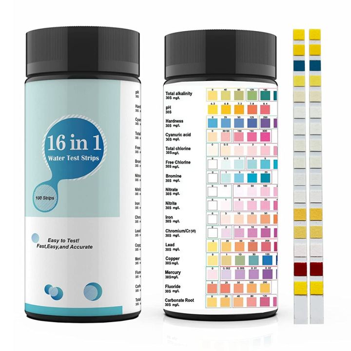 100PCS%2016%20in%201%20Water%20Test%20Kits%20Drinking%20Water%20Testing%20Strips%20&%20Testing%20for%20PH,,Chlorine%20-%20Image%206