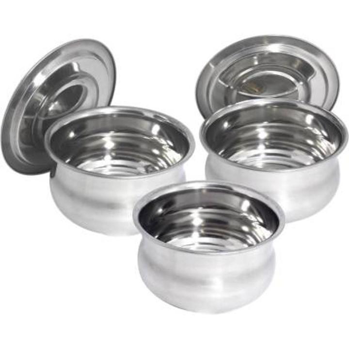 Stainless Steel Cooking hari With Lid/ Serving Bowl/ Mini Hari Set- Gas Chula & Induction Friendly: 750ml -1000 ml