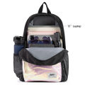 Holographic Fashion LoveHeart Backpack Glitter Waterproof Daypack College School Bag Travel Gift For Girls Wonmen 16''-Grey.