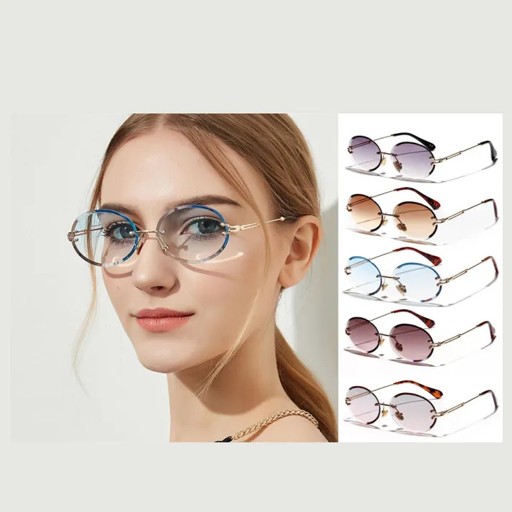 Rimless%20Design%20Oval%20Sunglasses%20Trendy%20Eyewear%20Lightweight%20%20Texture%20Rimless%20Sunglasses%20Retro%20Style%20Oval%20Shaped%20Women's%20Sunglasses%20for%20Casual%20Wear%20Summer%20Accessory%20Street%20Fashion%20Ladies%20Eyewear%20Sun%20-%20Image%203