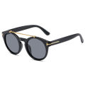 fashion round Double beam sunglasses women men 2024 luxury brand designer High quality trending product popular outdoor shades. 