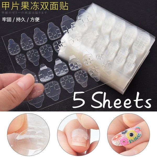 Double Sided Adhesive Glue Sticker for False Nails _ 5 sheets _ 24 piece each