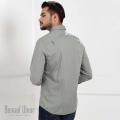 Trendy Light Grey Long Sleeve Casual Shirt. 