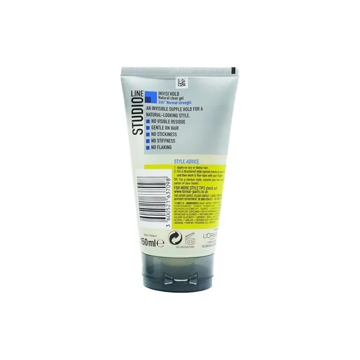 150%20ml%20Loreal%20Paris%20Normal%20Strength%20Invisible%20Hold%206%20hair%20gel%20International%20Belgium%20product%20used%20for%20male%20-%20Image%202