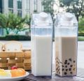 Square milk cup Creative Home Milk Carton Water Bottle Transparent Plastic Portable Clear Box Milk Storage Bottle.