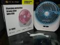 JY SUPER 1880 (RECHARGEABLE PORTABLE USB FAN) With LED Light, 2400mAh Battery 1400 mm Silent Operation 3 Blade Table Fan. 