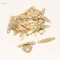 24pcs Wooden Triangle Flower Metal Hasp Clasp Latch Jewelry Box. 