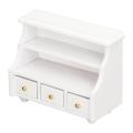 Mini Cabinet, Composite Wood Stylish Well Workmanship Gorgeous Doll House White Cabinet for Shower Room for Girls. 
