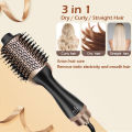 Ubeator -1200W Hot Air Hair Comb Brush Hair Dryer 2 In 1 Multifunctional Hair Straightener Curling Tool G7-Black. 