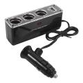 3 WAY MULTI SOCKET CAR LIGHTER USB PLUG Triple ADAPTER With USB Port.