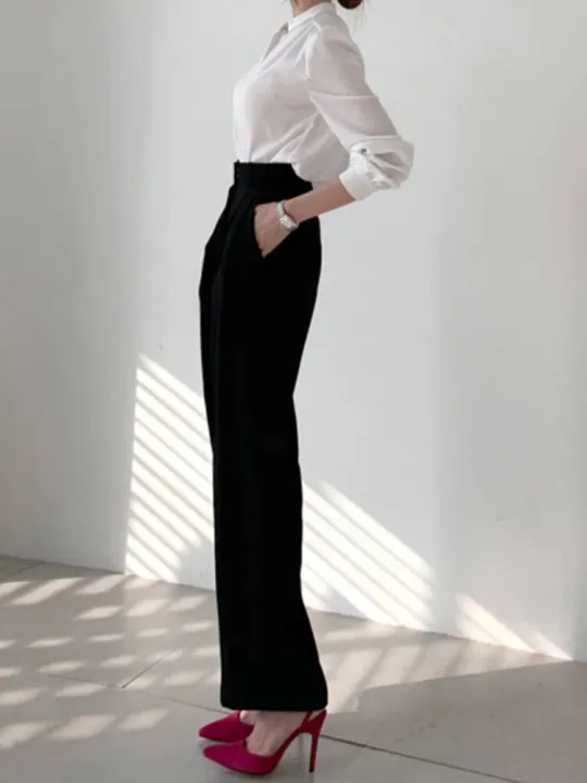 Loose%20Pants%20Women%20Korean%20Chic%20Summer%20Retro%20Western-style%20High%20Waist%20Thin%20All-match%20Straight%20Tube%20Wide-leg%20Trousers%20-%20Image%207