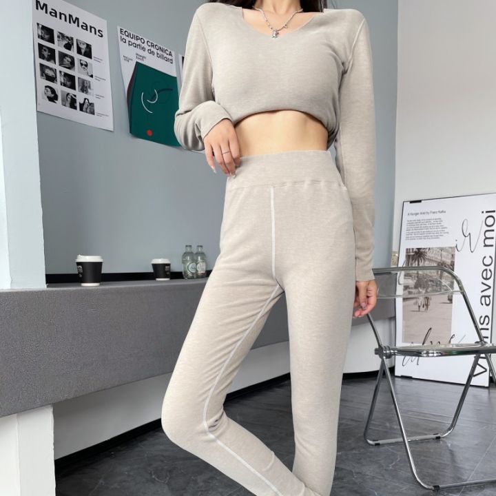 Thermal%20underwear%20ladies%20suit,%20wool%20silk%20thickened%20round%20neck%20cation%20autumn%20coat%20autumn%20pants%20base%20integrated%20winter%20pajamas%20-%20Image%202