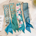 Green Silk Scarf Headband Light Luxury Satin Plaid Fashion Simple Floral Thin Headband Fresh Headwear For Women Stylish Gift Bayline. 