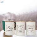 3x Tea Coffee Sugar Canisters Set with Lid Kitchen Storage Jar Food Container. 