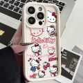 Sanrio Hello Kitty Pattern Silicone Phone Case For iPhone 11 12 13 14 15 Pro Max XS XR X 7 8 Plus SE 2020 2022 Shockproof Cover. 